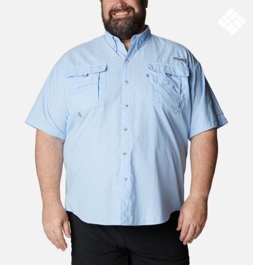 Men's Columbia PFG Bahama II Short Sleeve Shirts Light Blue | Plus Size CA-WCA80